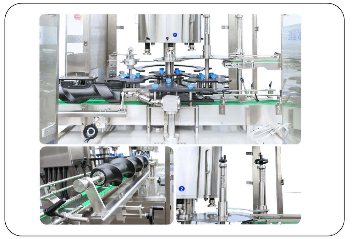 PLC sterowana rotacyjna automatyczna maszyna do pokrywania śruby 8 głowica 50ML-1000ML Max 9000 BPH