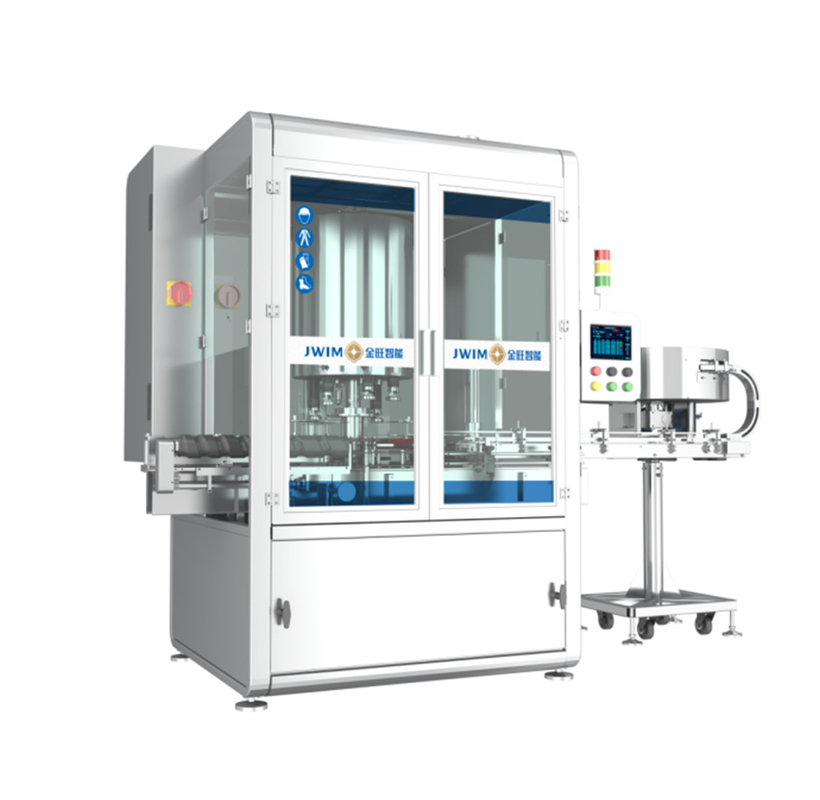 PLC sterowana rotacyjna automatyczna maszyna do pokrywania śruby 8 głowica 50ML-1000ML Max 9000 BPH